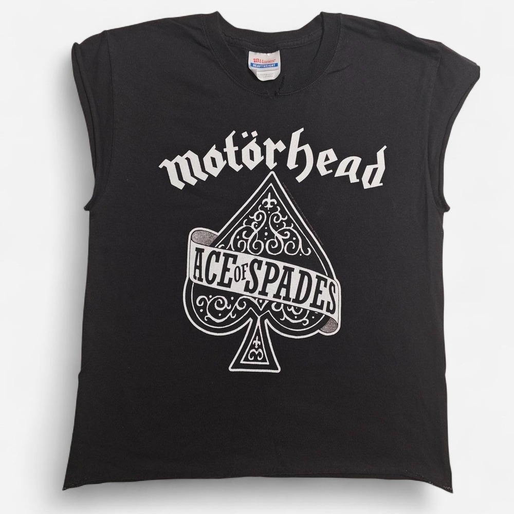 Vintage 2009 Motorhead Ace of Spades Cut Off Muscle Shirt Hanes Black SMALL